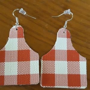 Cow tag earrings